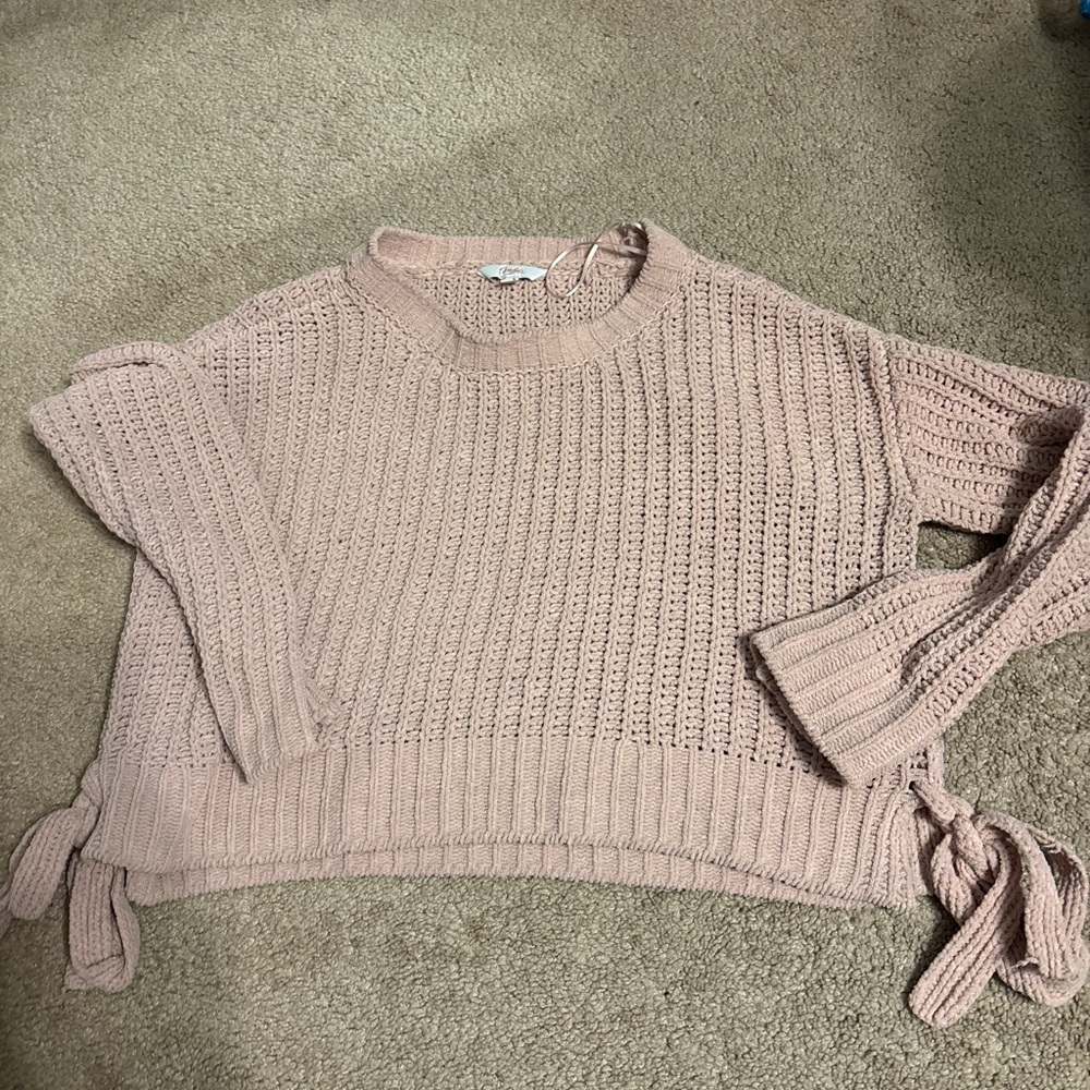 Candie's Blush Knit Sweater with Side Ties
